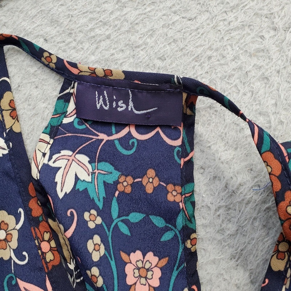 Wish Sheath Dress Womens Medium Multi Floral Lined Balloon Sleeve Keyhole Beck‎ - Picture 7 of 9